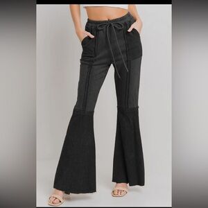 ShopEvelynne Black Flared Wide Leg Pants